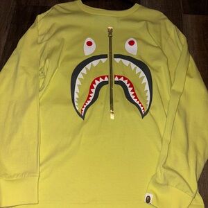 Bape Yellow Shark Long Sleeve Tee